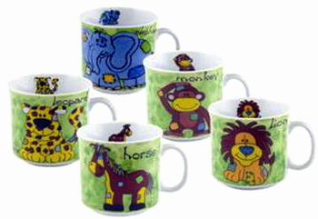 Hrnek 150 ml porcelán ZOO assorted MIX 6 ks